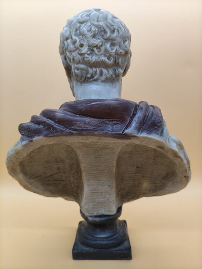 Busto romano de Caracalla en polvo de mármol con base integrada