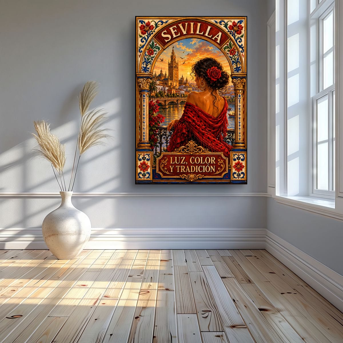 Sevilla vintage travel poster canvas packaging