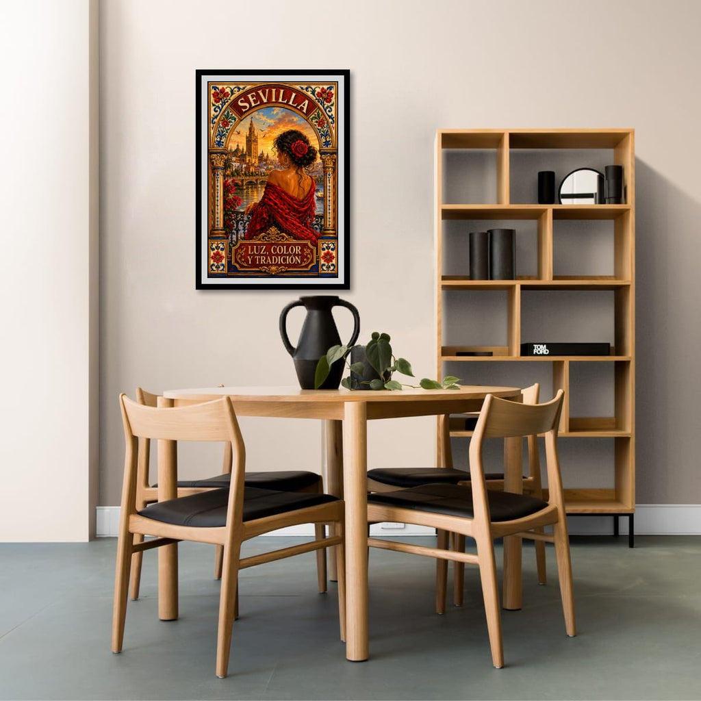Sevilla vintage travel poster canvas full view