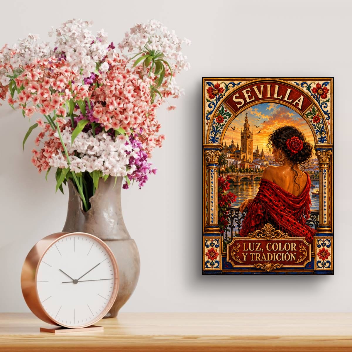 Sevilla vintage travel poster canvas - Spanish flamenco wall art