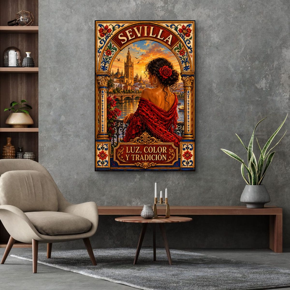 Sevilla vintage travel poster canvas - rolled ready to frame