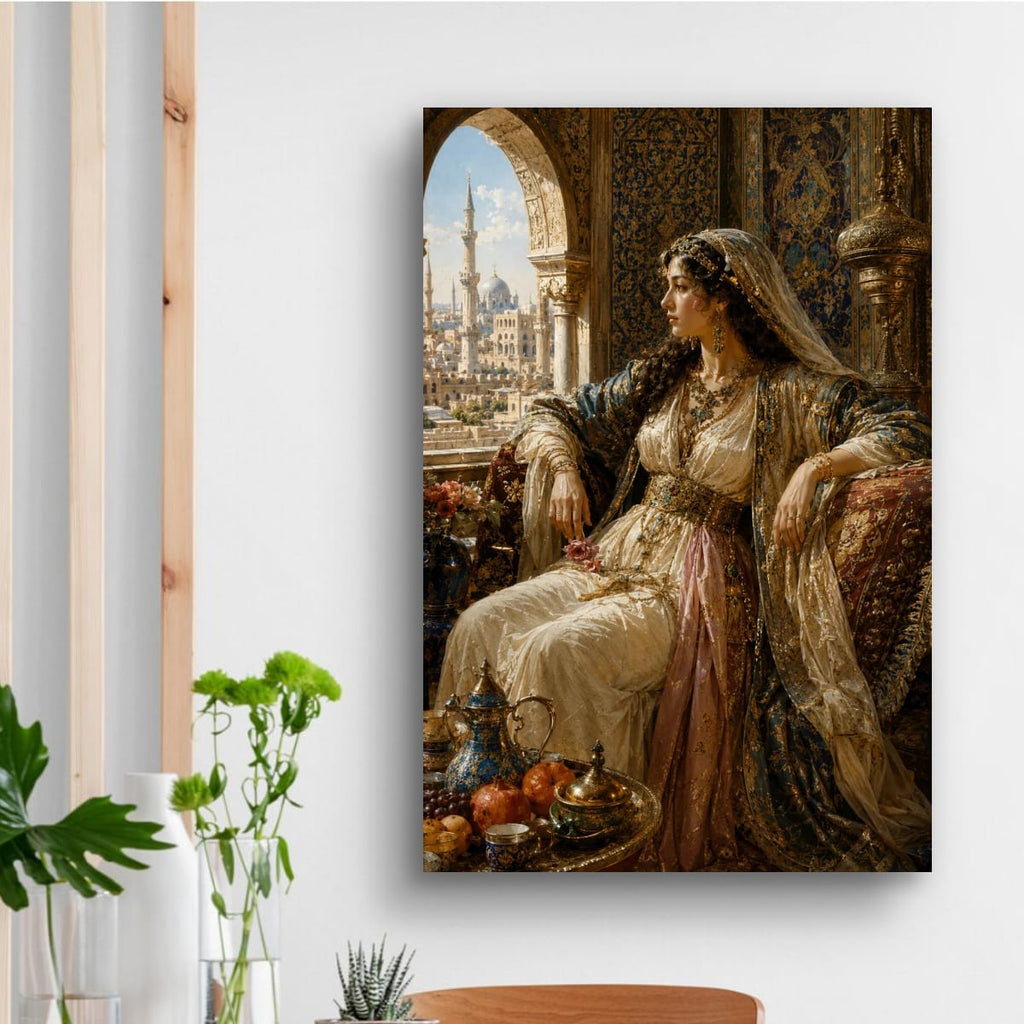 Ottoman Princess canvas wall art - luxury oriental palace decor