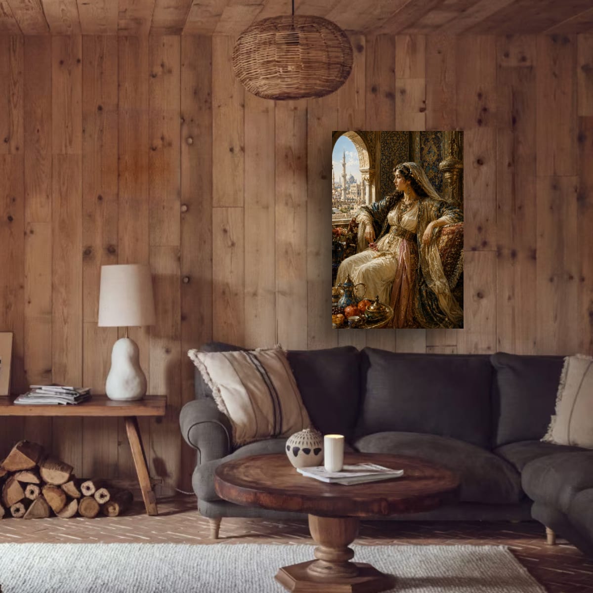 Ottoman Princess canvas in room setting