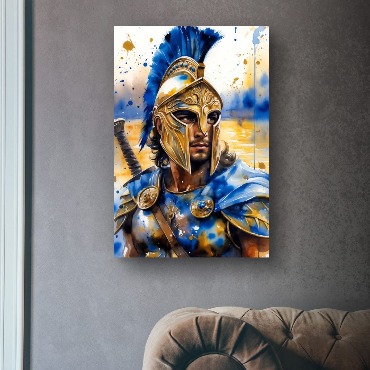 Spartan Warrior Wall Art | Mythology Inspired Canvas
