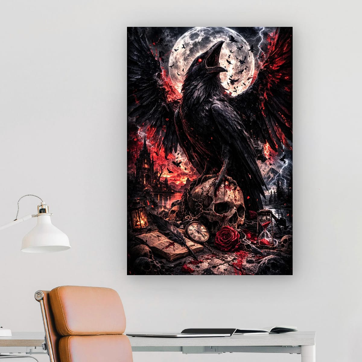 Dark Raven Gothic canvas full view