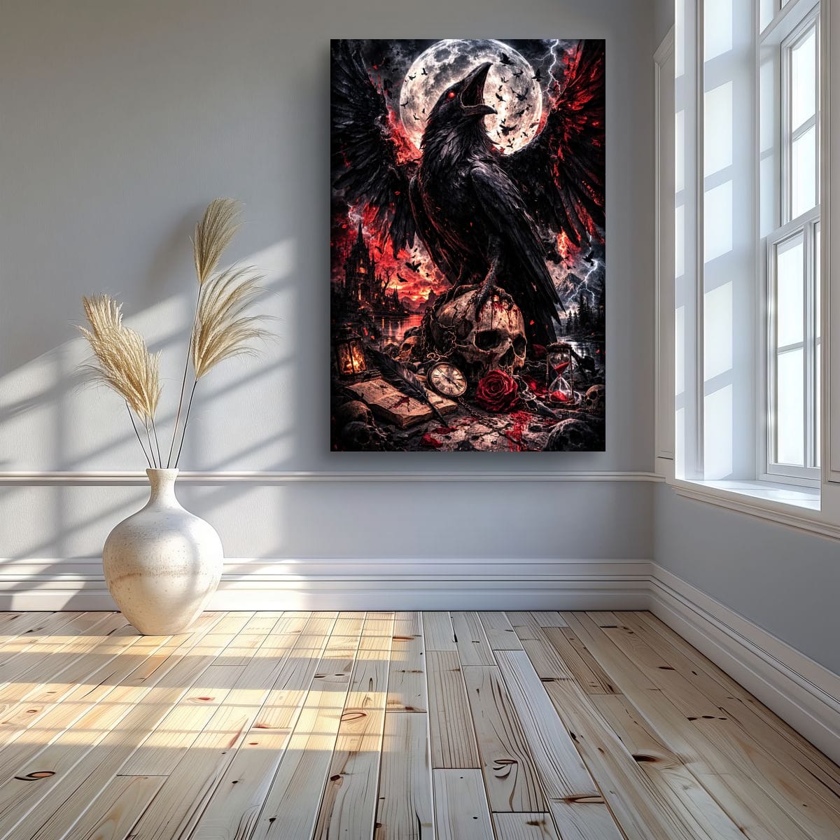 Dark Raven Gothic canvas size chart