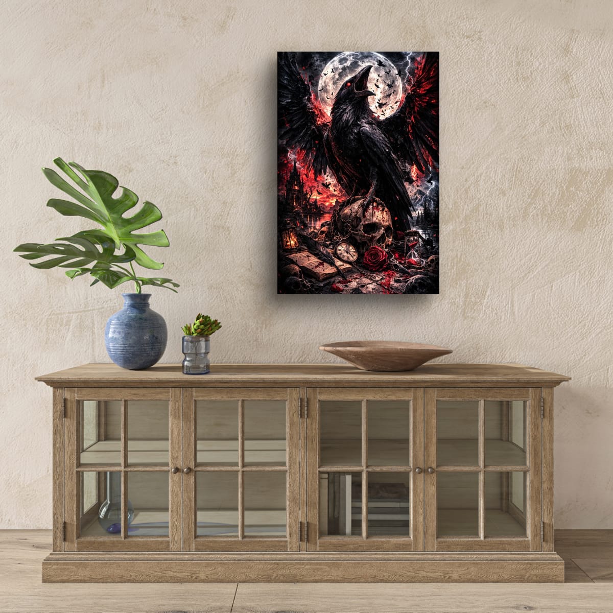 Dark Raven Gothic canvas gothic fantasy wall art