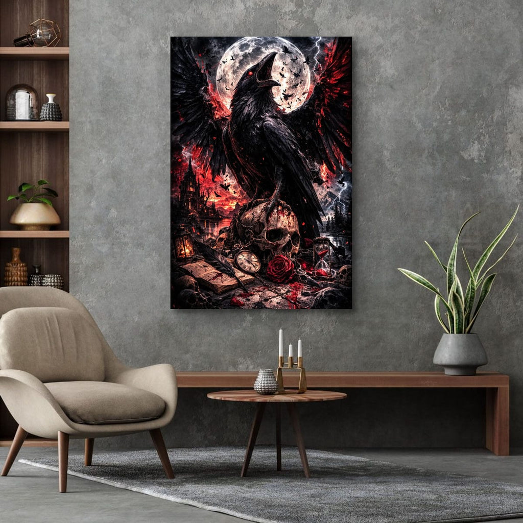 Dark Raven Gothic canvas in room setting