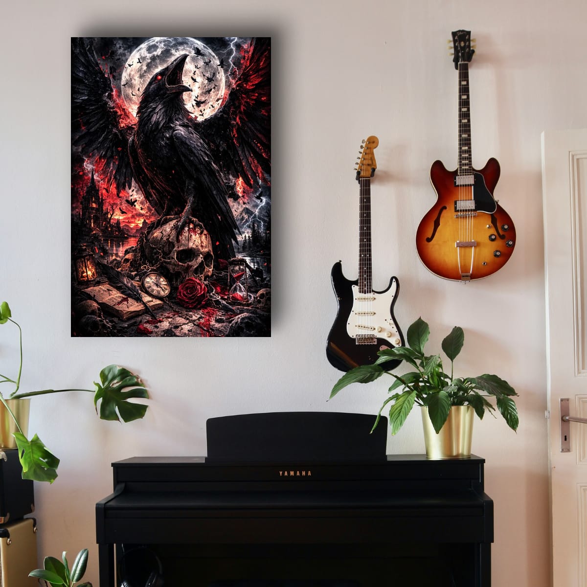 Dark Raven Gothic canvas rolled ready to frame