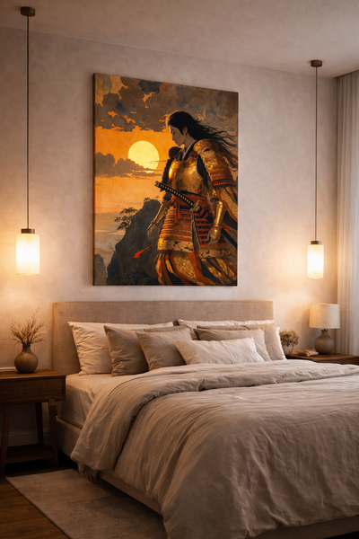 Onna-Bugeisha con armadura japonesa | lienzo impreso decorativo