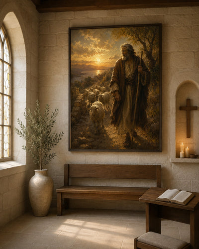 El Buen Pastor | Lienzo de Arte Religioso Cristiano