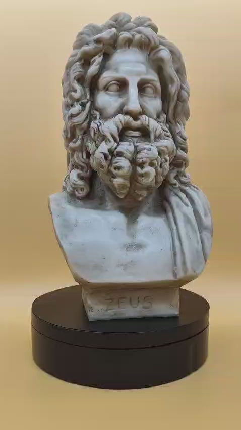 Decoración de busto griego clásico | Obra de estatua de mármol de Zeus