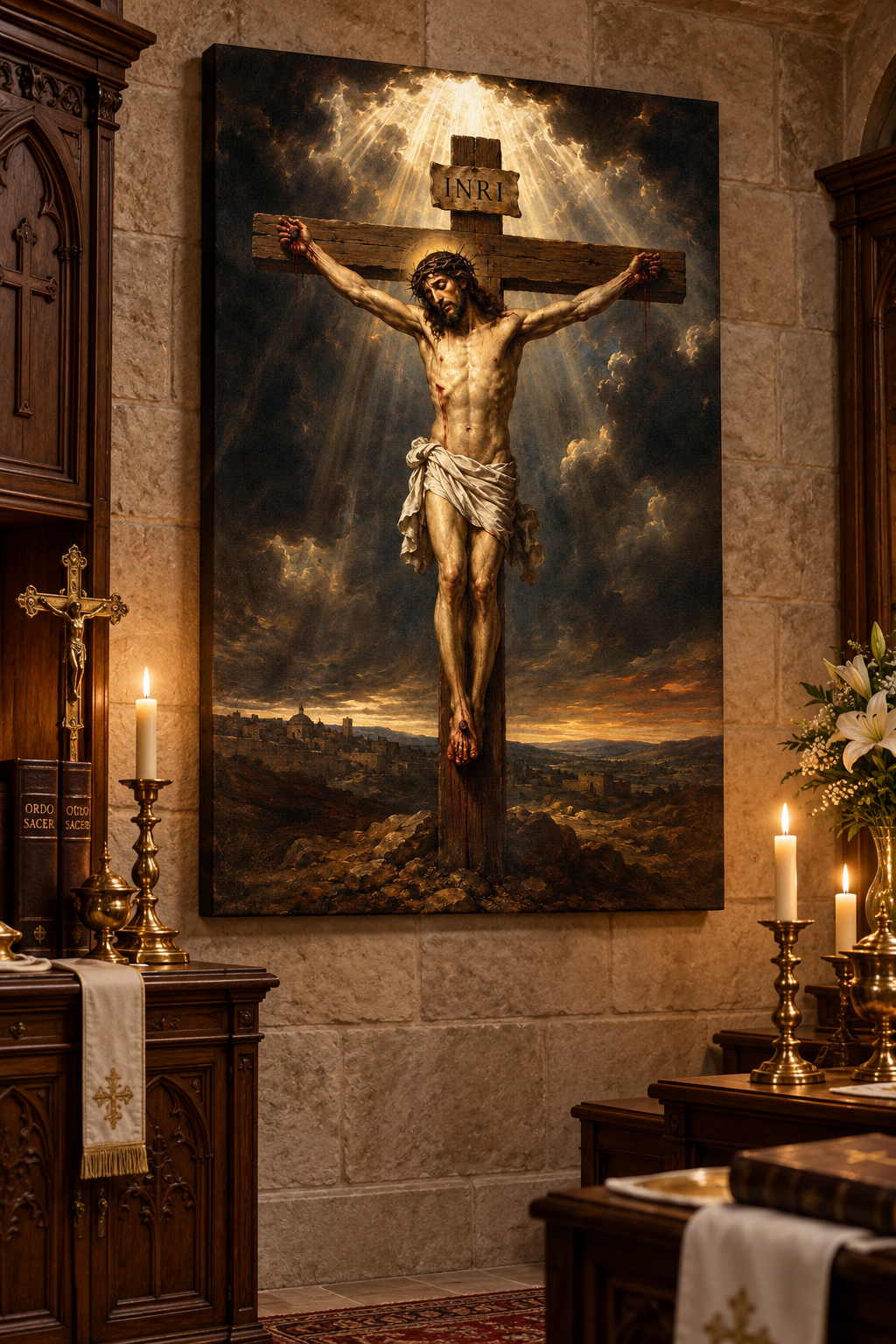 La Crucifixión de Cristo | Lienzo de Arte Religioso Cristiano