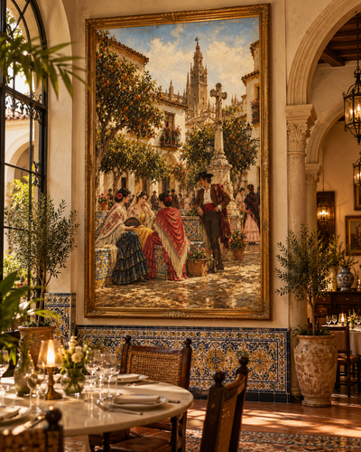 Patio de los Naranjos | Lienzo de Arte Andaluz y Flamenco
