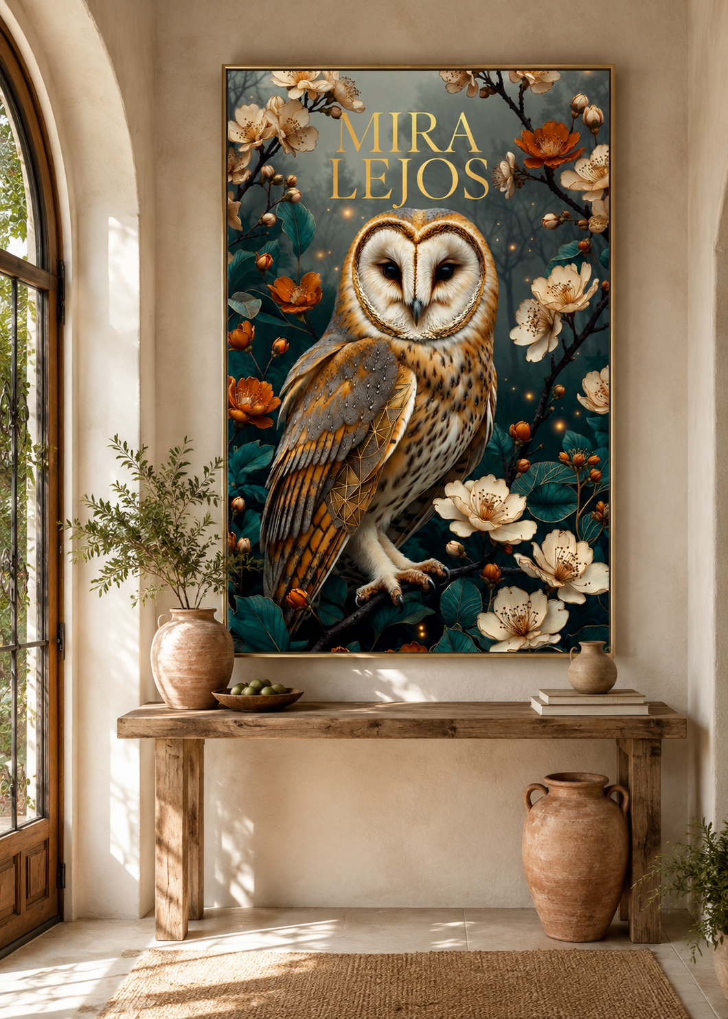 Mira Más Allá | arte decorativo de búho y geometría