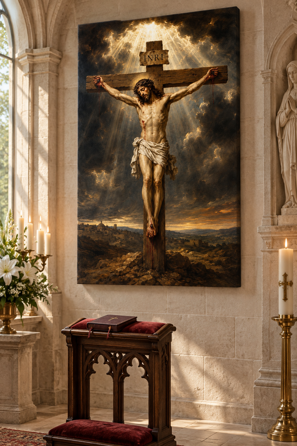 La Crucifixión de Cristo | Lienzo de Arte Religioso Cristiano