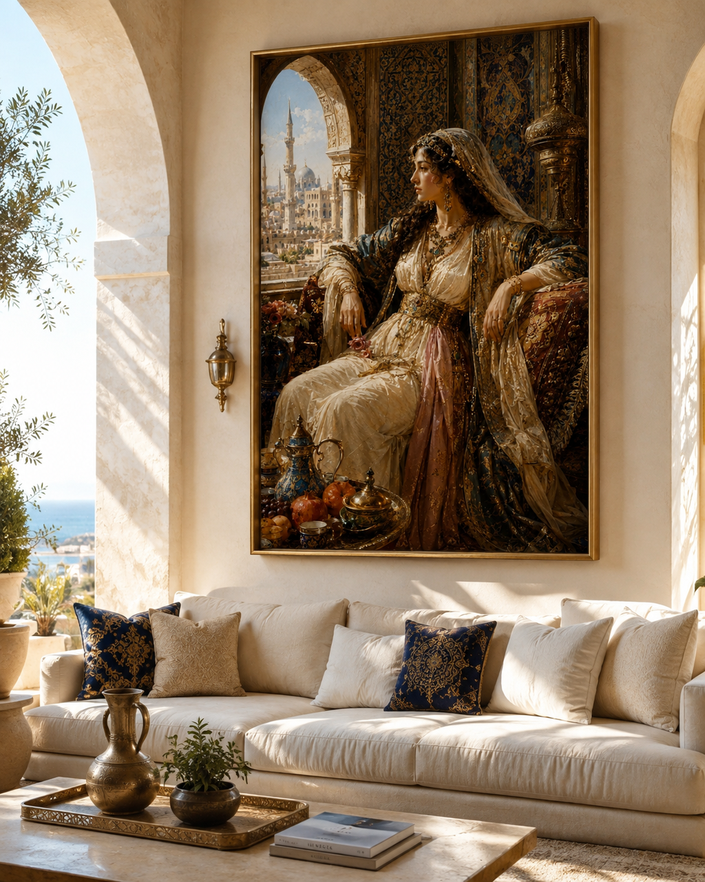 Princesa otomana en palacio oriental | lienzo de lujo