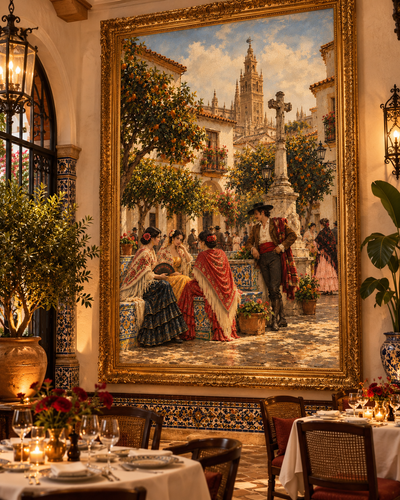 Patio de los Naranjos | Lienzo de Arte Andaluz y Flamenco