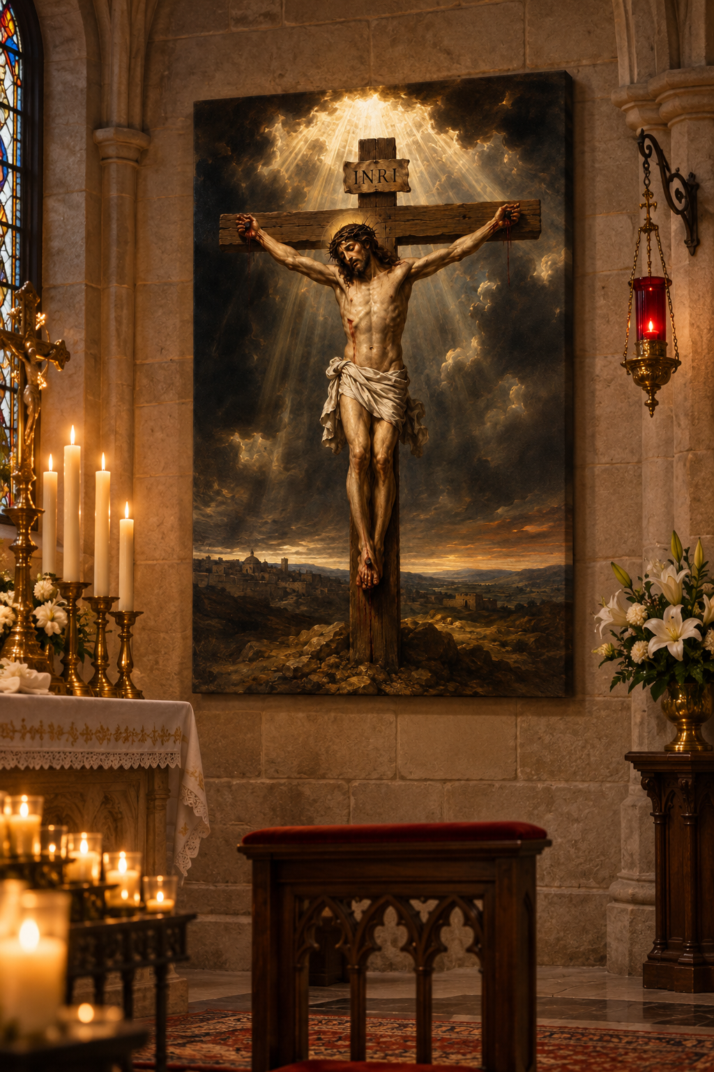 La Crucifixión de Cristo | Lienzo de Arte Religioso Cristiano