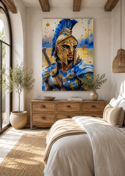 Arte épico de guerrero espartano para decoración