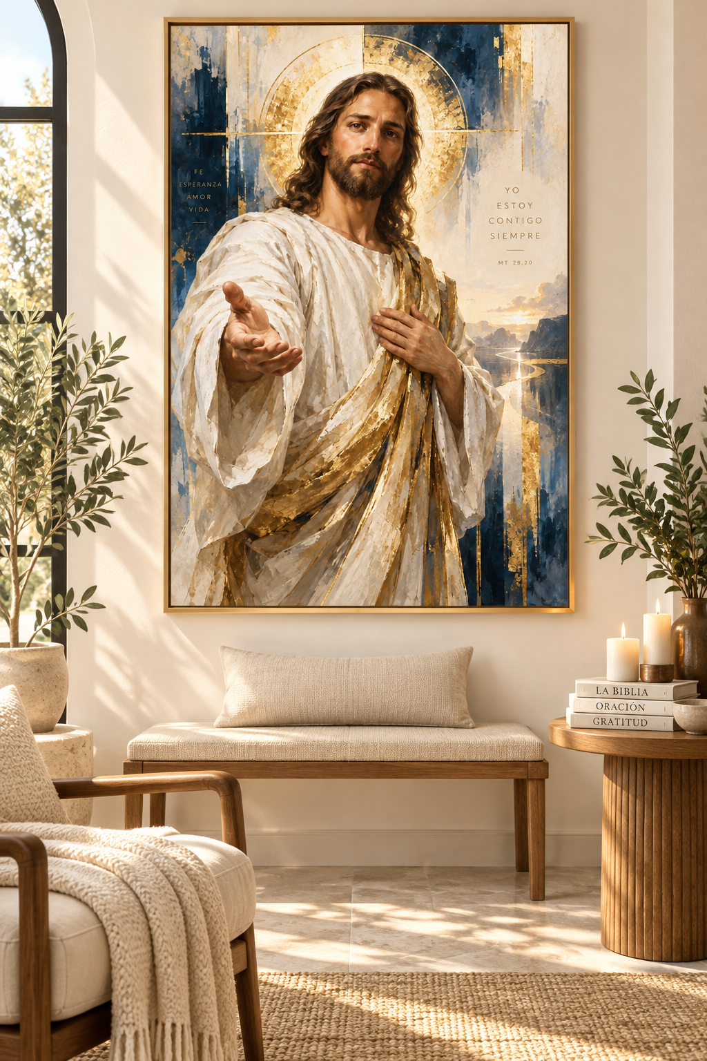 Yo Estoy Contigo Siempre | Lienzo de Jesucristo Arte Religioso Moderno