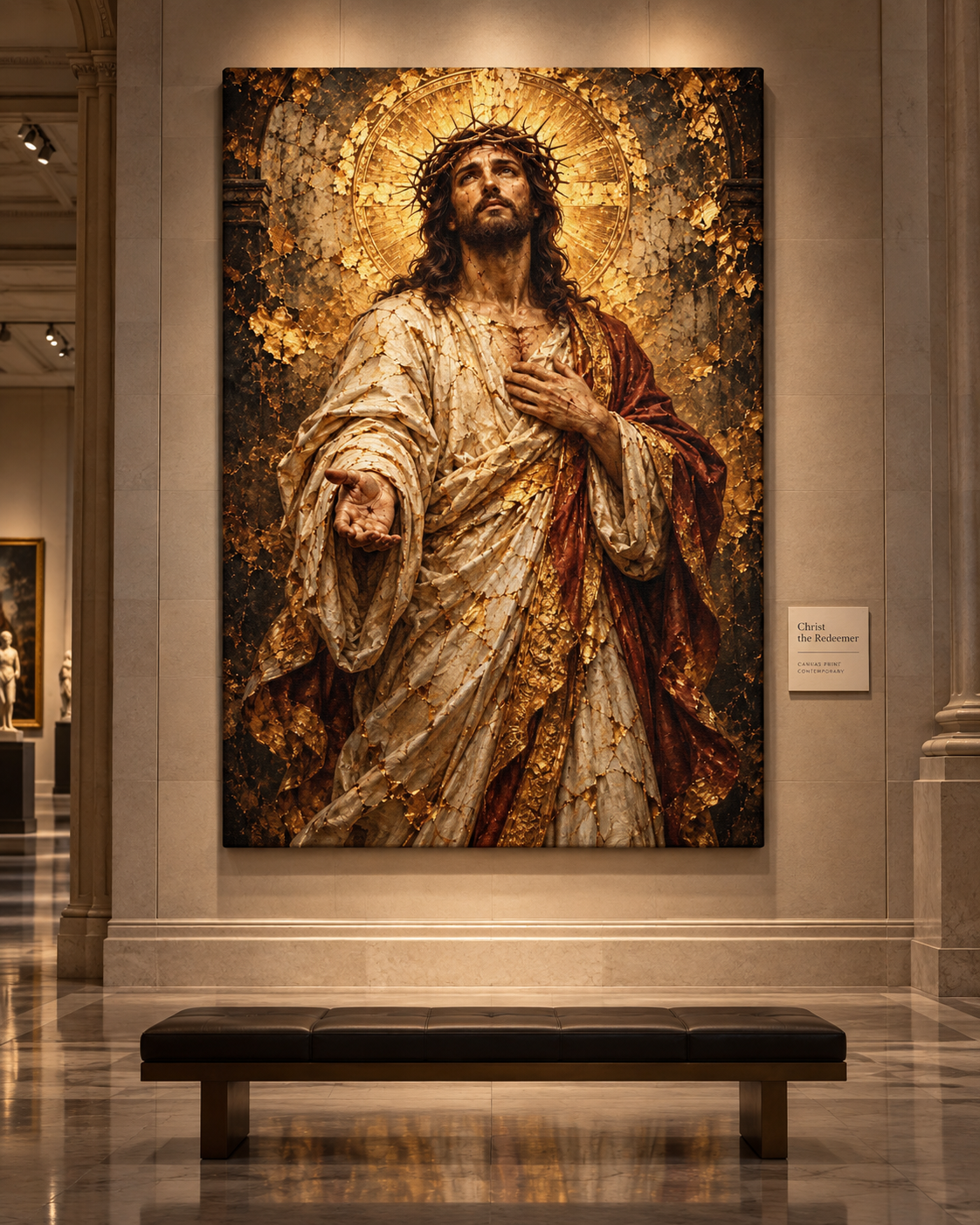 Cristo Redentor | Lienzo Religioso con Pan de Oro