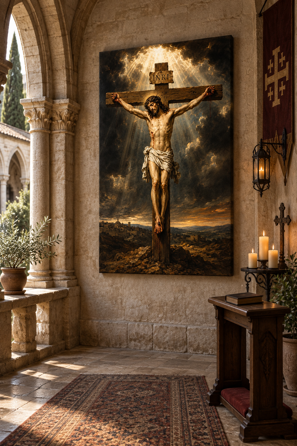 La Crucifixión de Cristo | Lienzo de Arte Religioso Cristiano