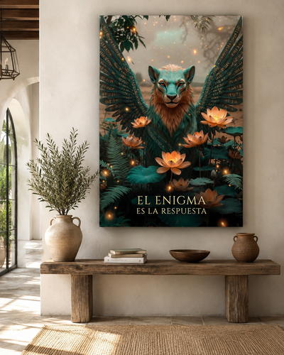 El Enigma es la Respuesta | lienzo de esfinge etérea