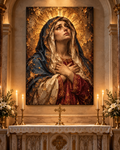 Virgen María Dolorosa | Lienzo Religioso con Pan de Oro