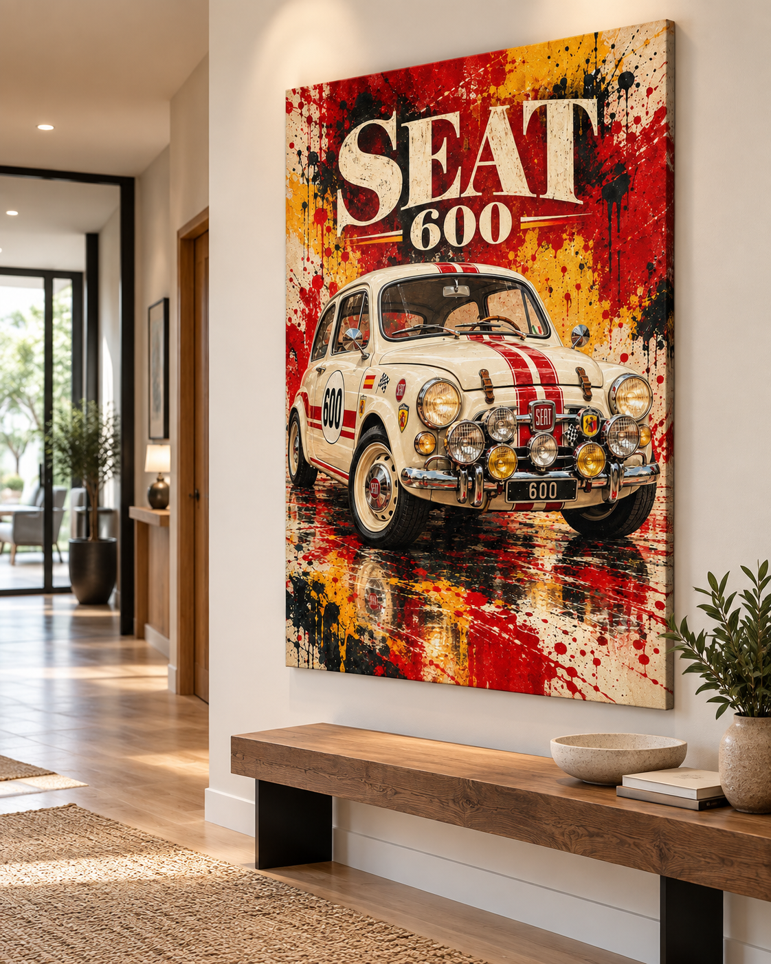 SEAT 600 | Lienzo de Arte Automovilístico Rally Retro
