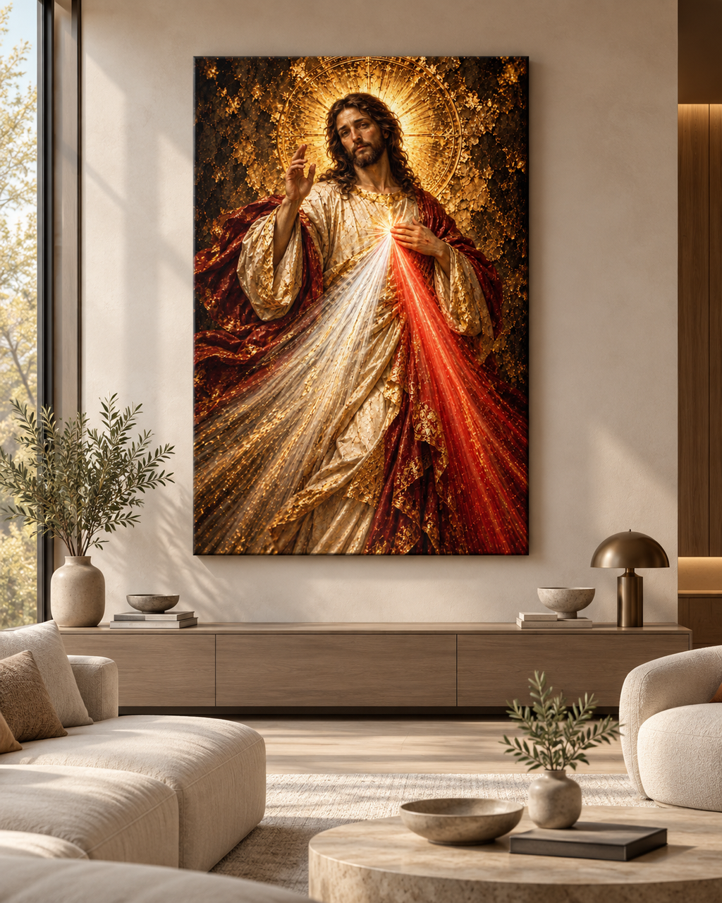 La Divina Misericordia | Lienzo Religioso con Pan de Oro