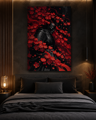 Lienzo gótico japonés de Onna-Bugeisha con atmósfera oscura