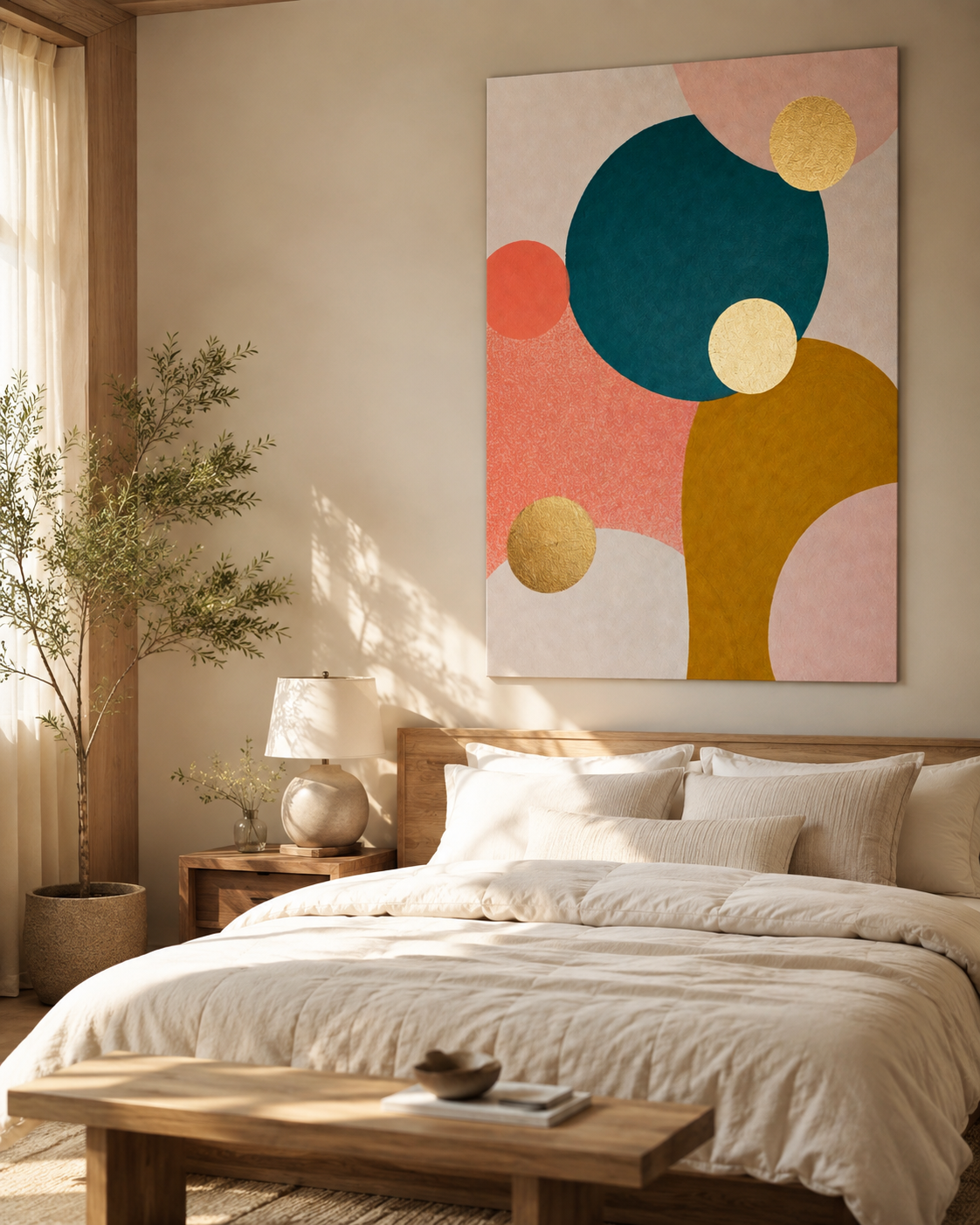 Composición geométrica moderna | arte decorativo en lienzo
