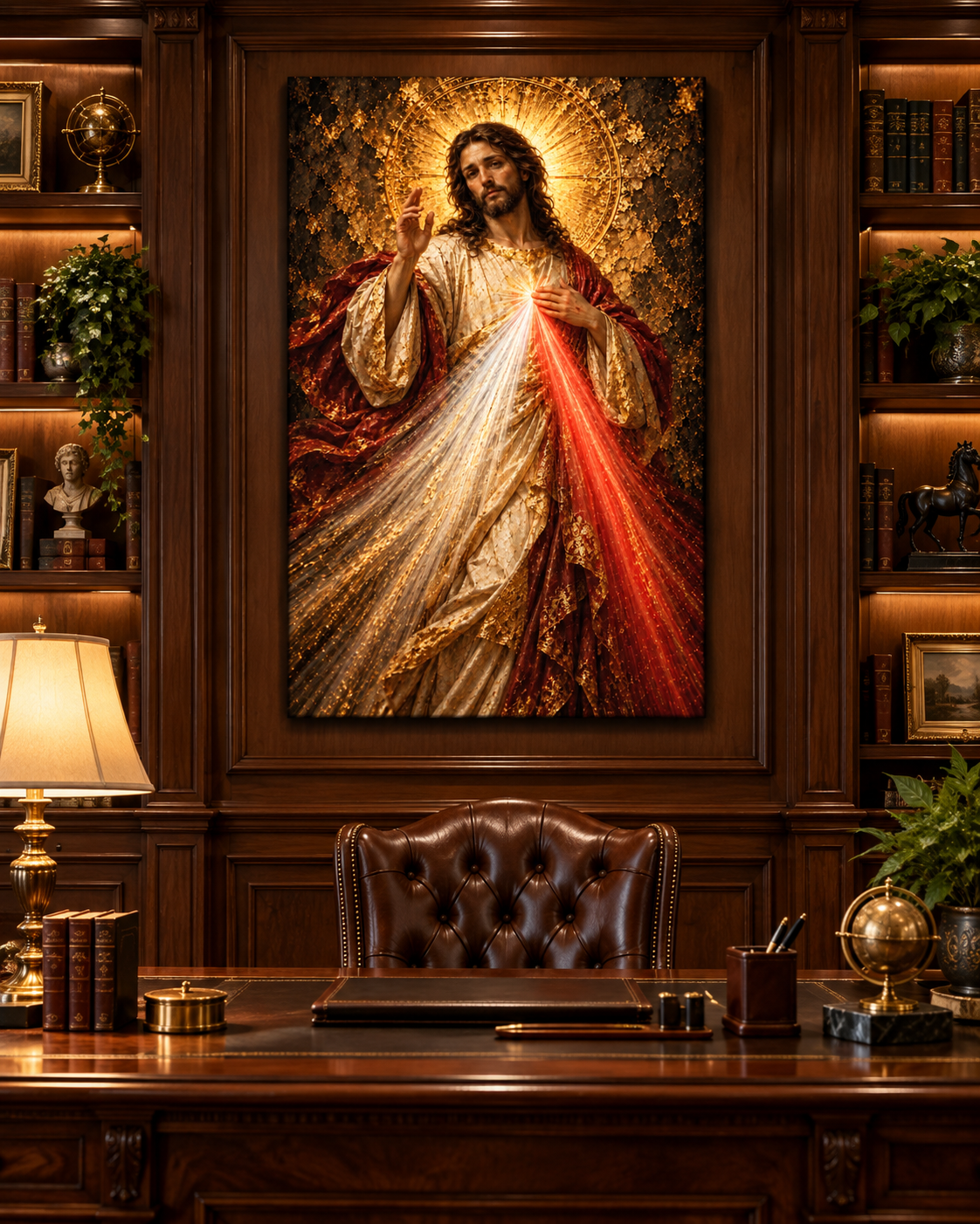 La Divina Misericordia | Lienzo Religioso con Pan de Oro