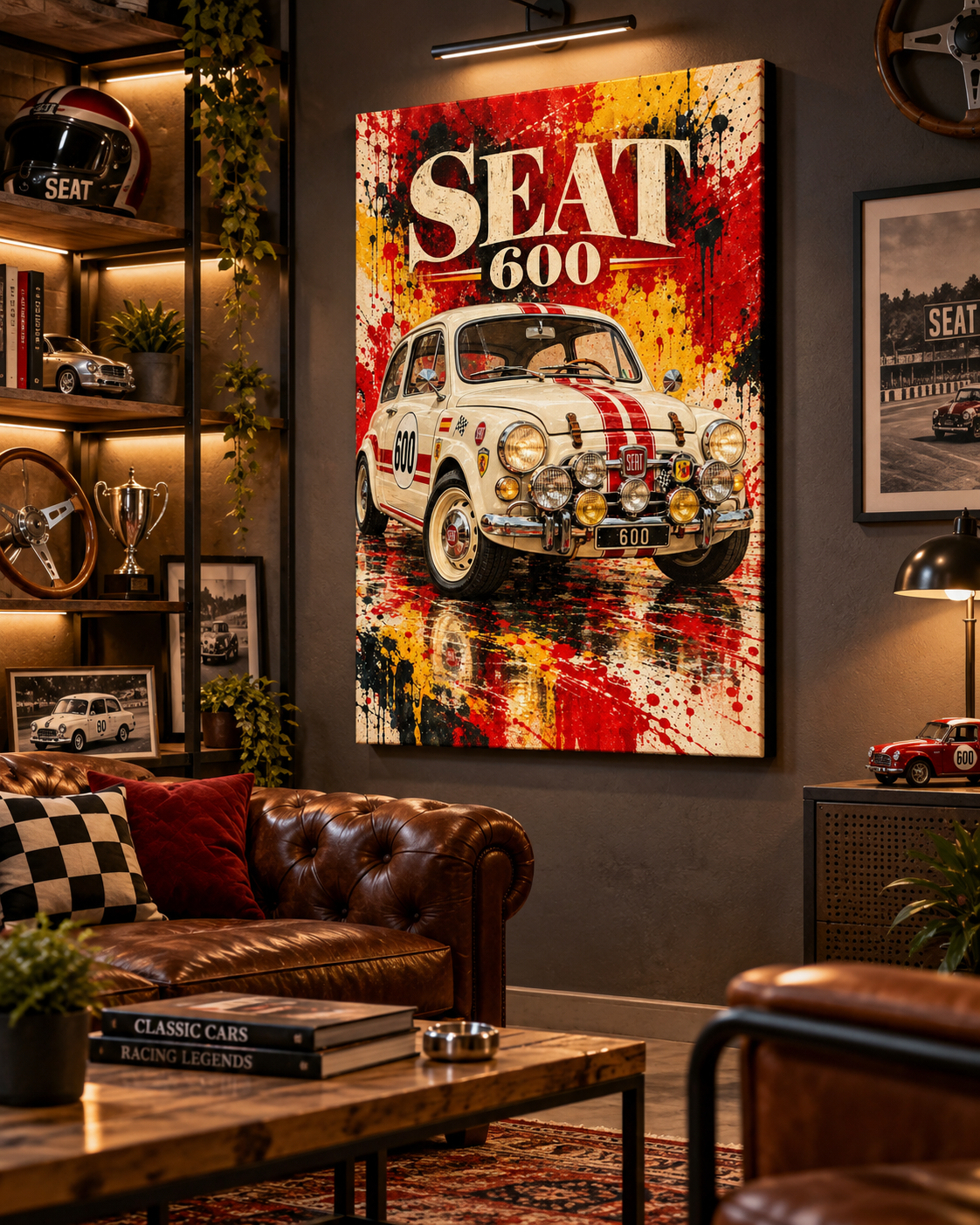 SEAT 600 | Lienzo de Arte Automovilístico Rally Retro