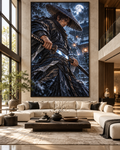Lienzo Ronin bajo la Lluvia, samurái con katana impreso en algodón premium (vista 1 de 11)