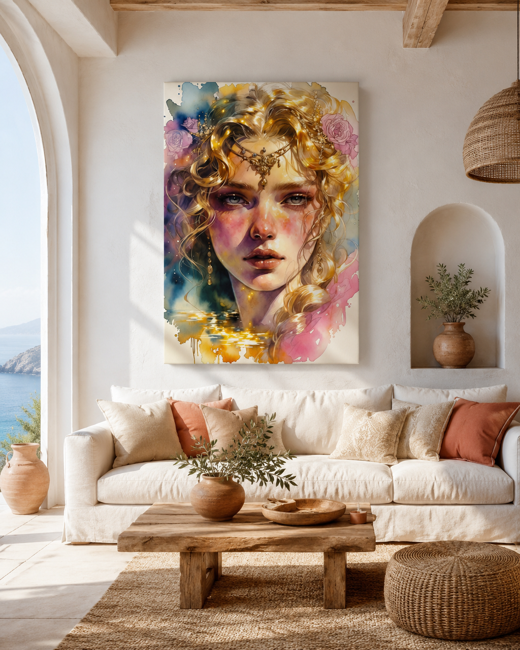 Arte femenino elegante inspirado en la diosa Afrodita