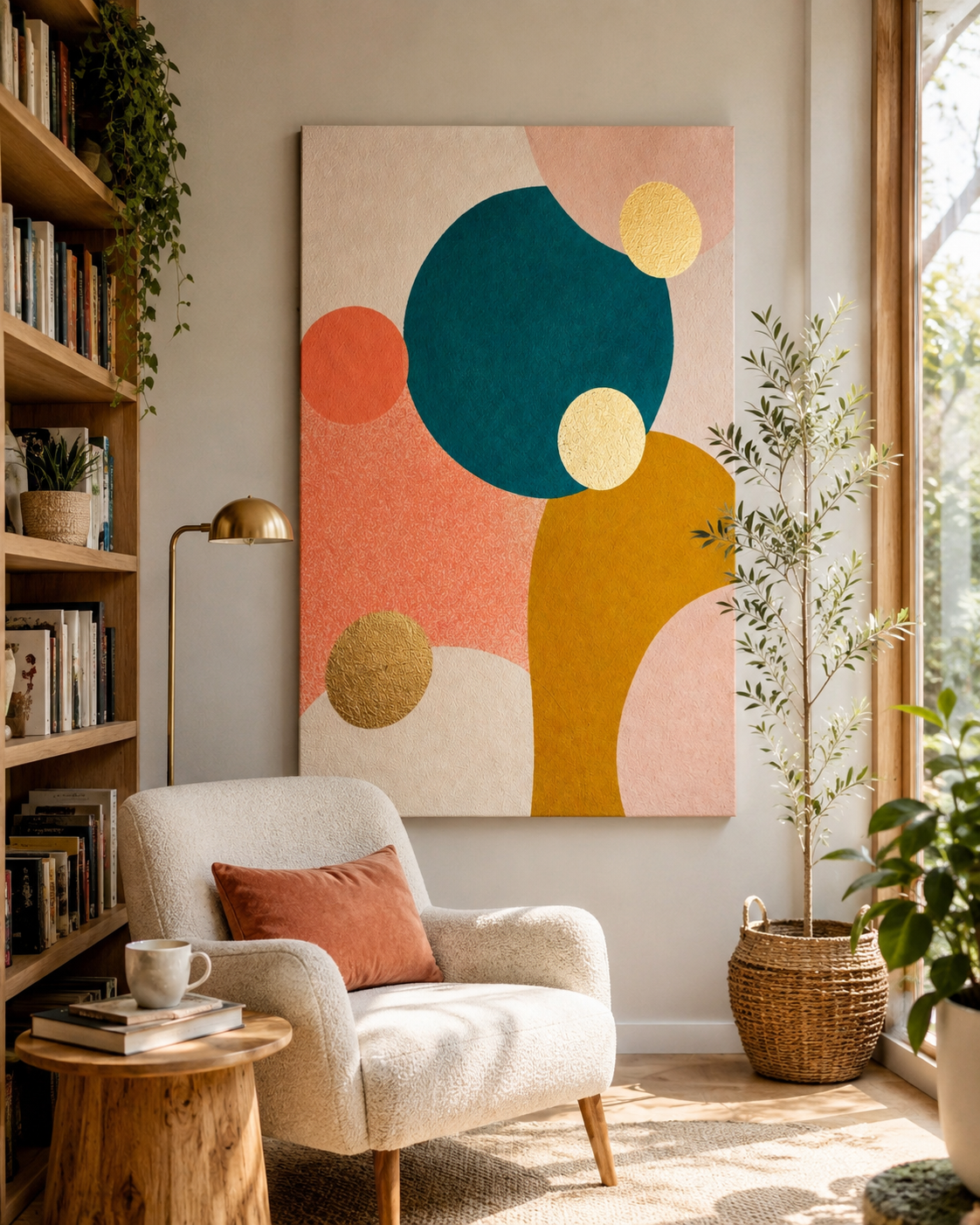 Arte geométrico contemporáneo para decoración de pared