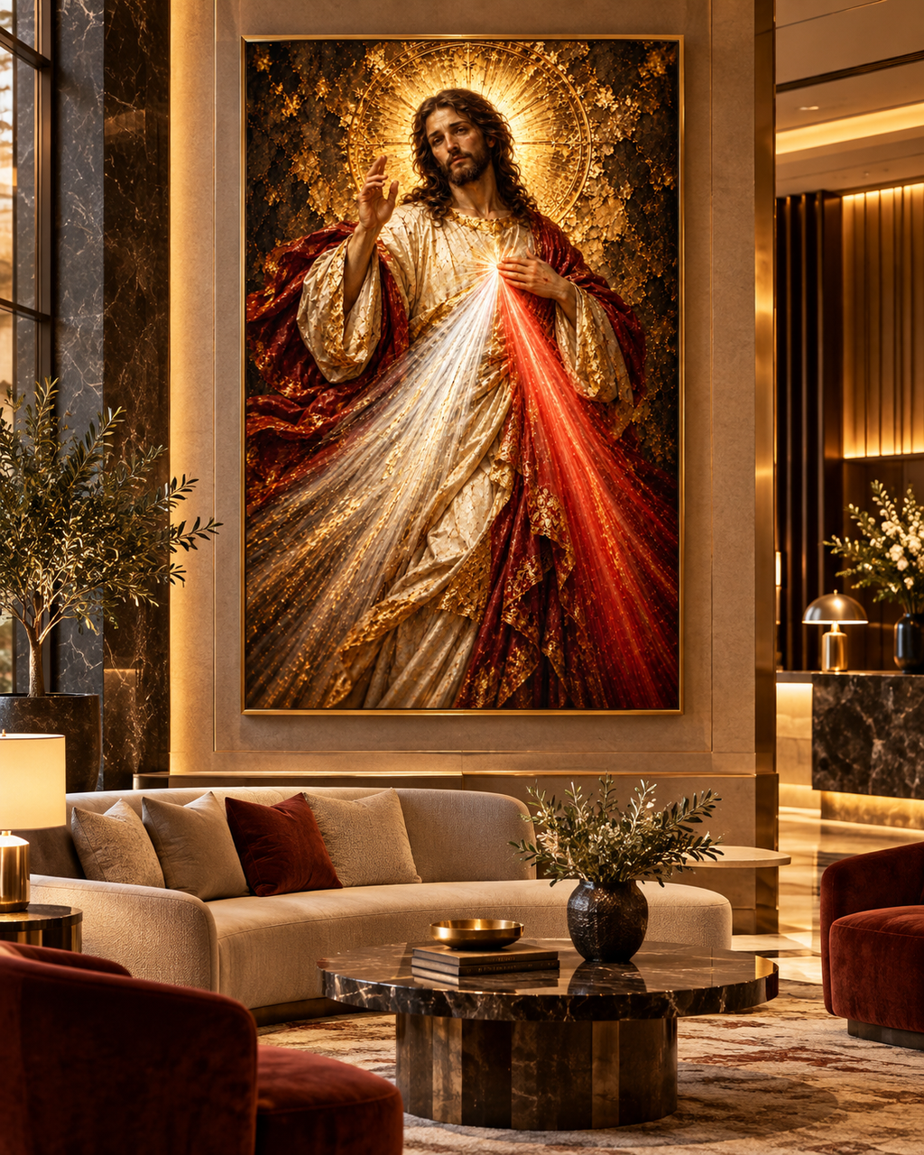 La Divina Misericordia | Lienzo Religioso con Pan de Oro