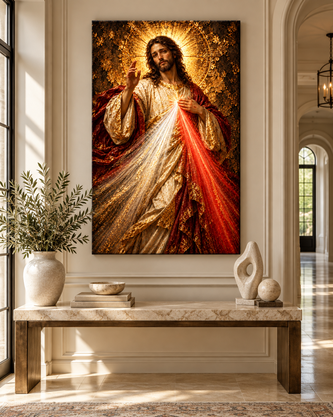 La Divina Misericordia | Lienzo Religioso con Pan de Oro