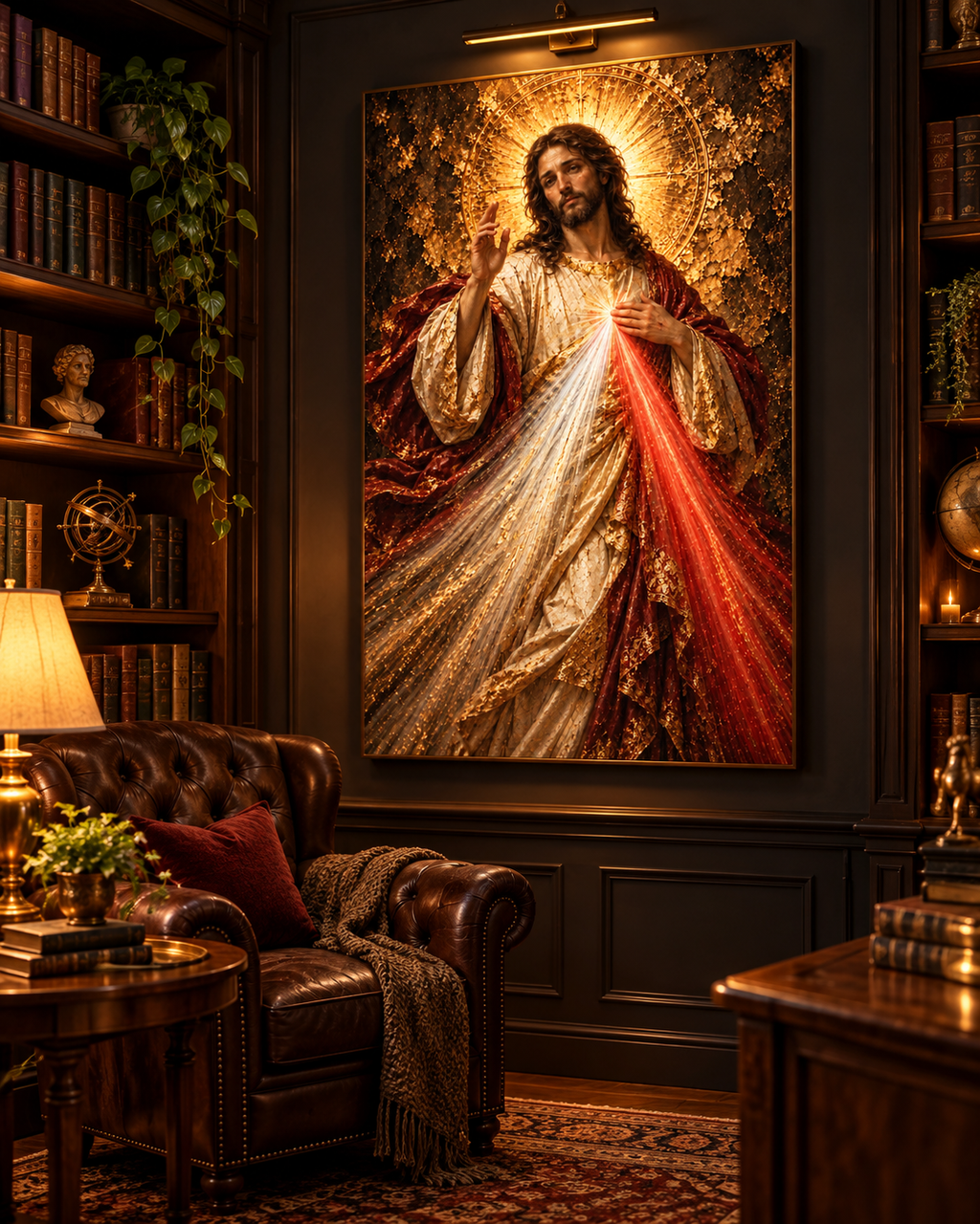 La Divina Misericordia | Lienzo Religioso con Pan de Oro