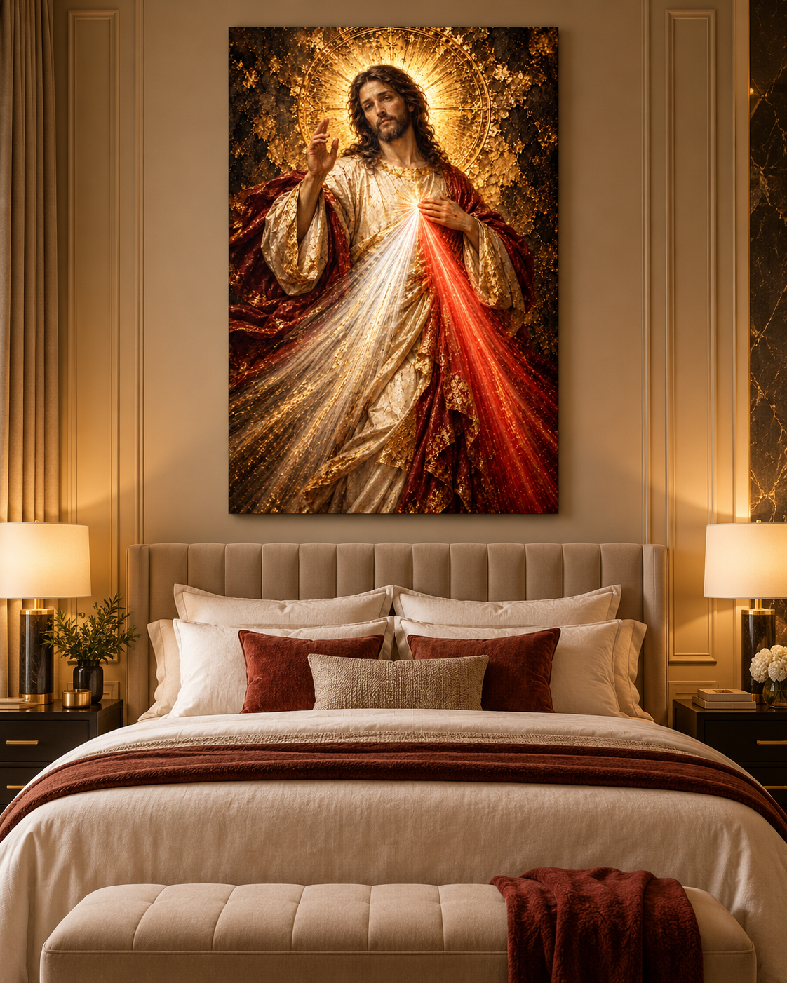La Divina Misericordia | Lienzo Religioso con Pan de Oro