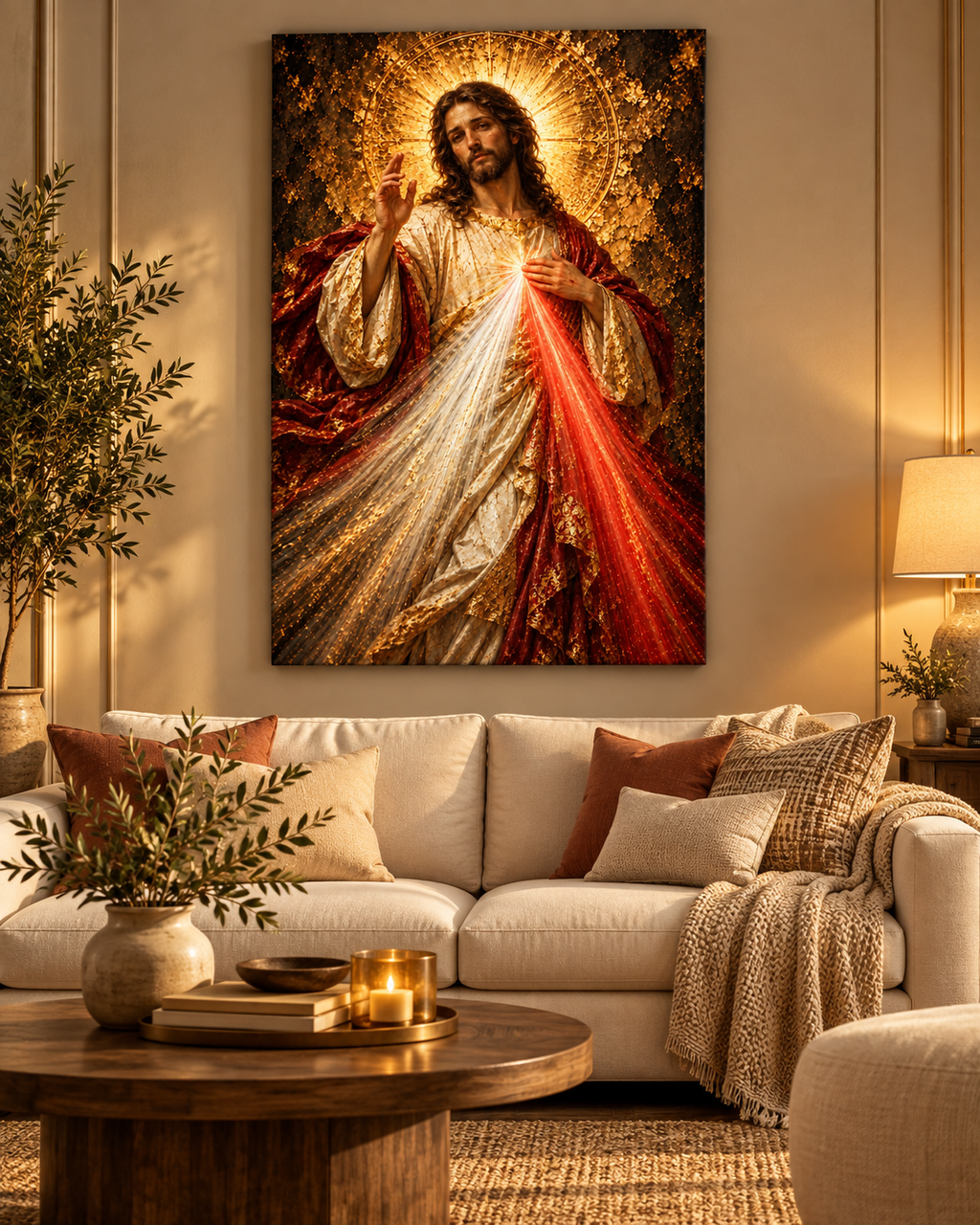 La Divina Misericordia | Lienzo Religioso con Pan de Oro