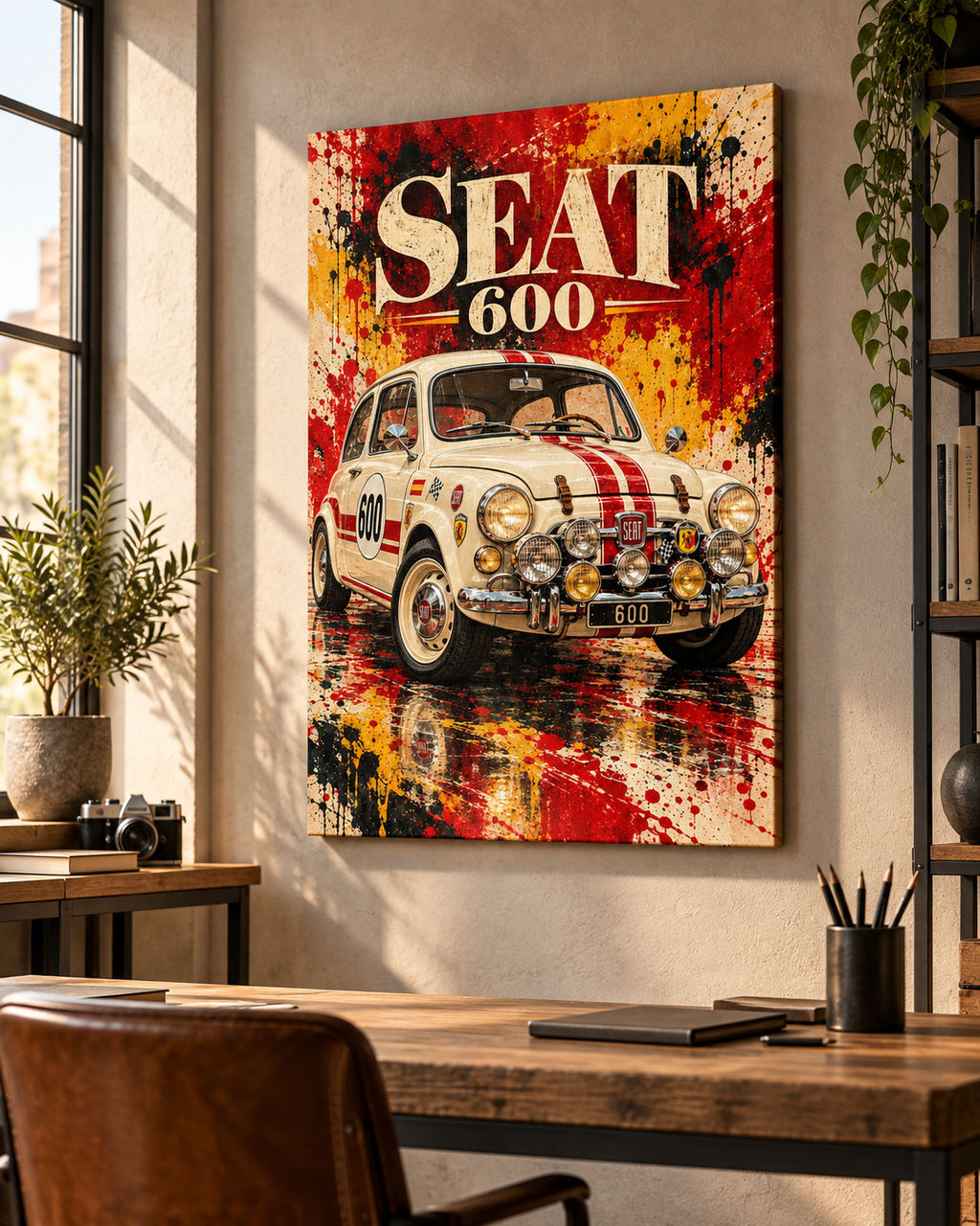 SEAT 600 | Lienzo de Arte Automovilístico Rally Retro