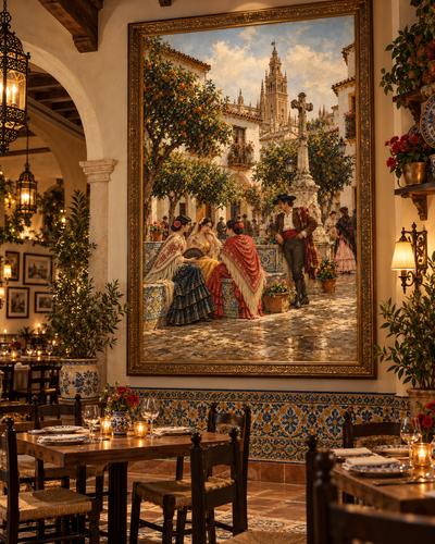 Patio de los Naranjos | Lienzo de Arte Andaluz y Flamenco