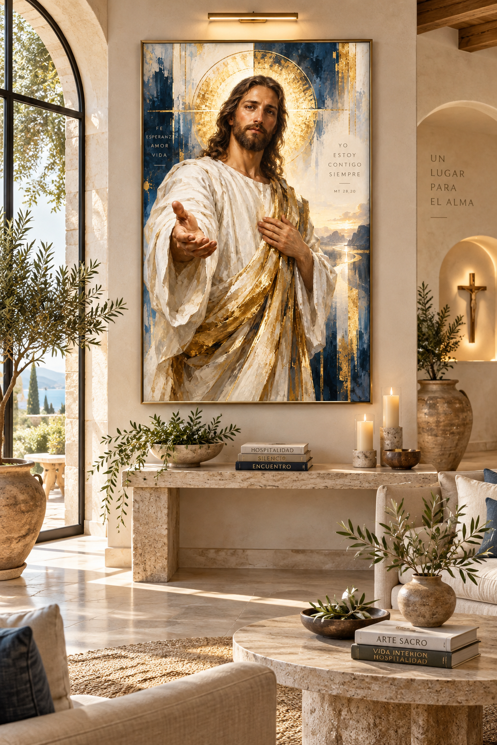Yo Estoy Contigo Siempre | Lienzo de Jesucristo Arte Religioso Moderno