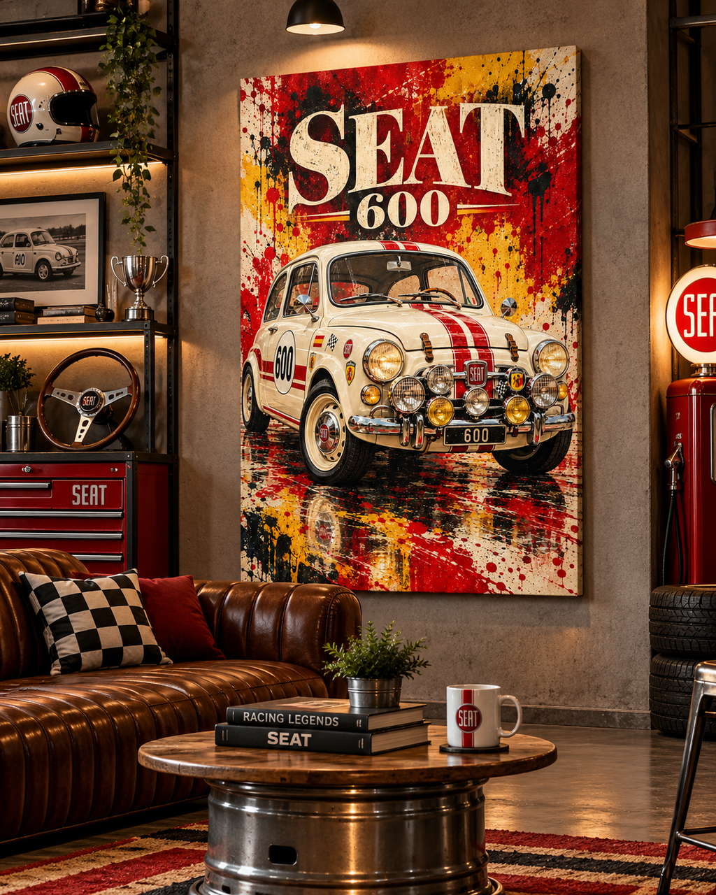 SEAT 600 | Lienzo de Arte Automovilístico Rally Retro