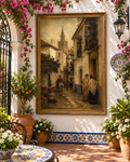 Atardecer en Santa Cruz | Lienzo Costumbrista de Sevilla Antigua